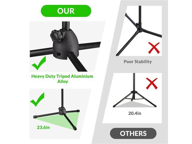 12pcs Microphone 360-degree Rotating Stand 2 Mic Mount Boom Folding Type Tripod
