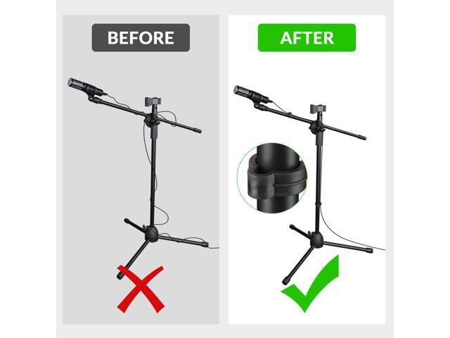 12pcs Microphone 360-degree Rotating Stand 2 Mic Mount Boom Folding Type Tripod