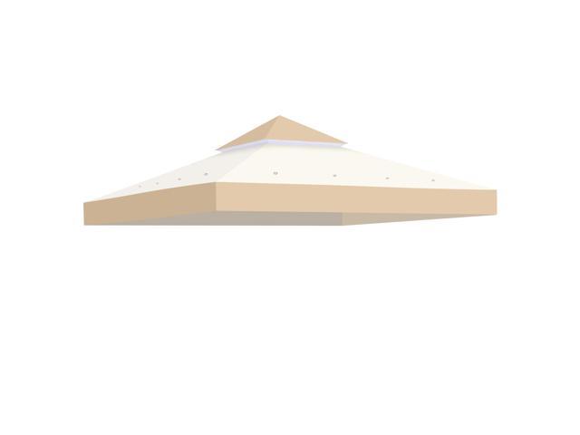 Yescom 8x8Ft 2-Tier Gazebo Top Replacement UV30+ for 2 Tier Outdoor Patio Canopy Cover Party Backyard Garden Sand+Ivory