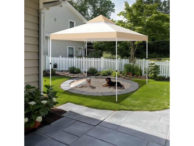 Yescom 8x8Ft 2-Tier Gazebo Top Replacement UV30+ for 2 Tier Outdoor Patio Canopy Cover Party Backyard Garden Sand+Ivory