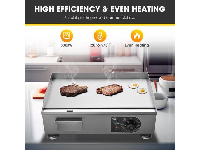 WeChef 3000W 22' Electric Griddle Countertop Commercial Flat Top Hot Plate Restaurant BBQ Grill