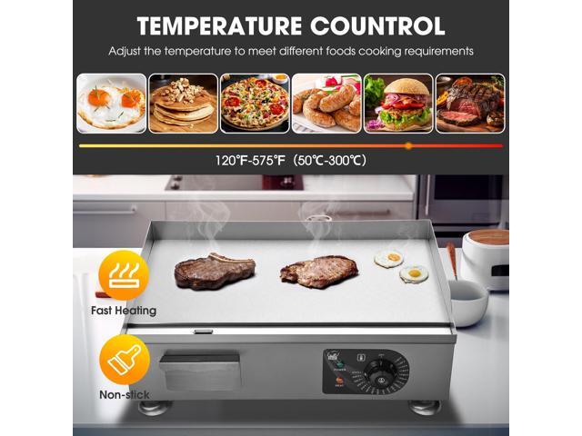 WeChef 3000W 22' Electric Griddle Countertop Commercial Flat Top Hot Plate Restaurant BBQ Grill