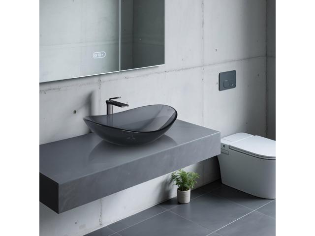 Aquaterior Bathroom Faucet Vessel Sink Kit Vanity Mixer Tap Tempered Glass Sink