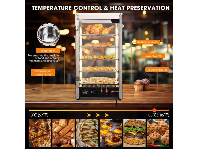 WeChef 600W 5-Shelf Commercial Food Warmer 15' Countertop Catering Pizza Display Case