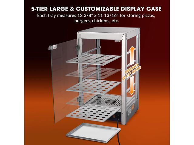 WeChef 600W 5-Shelf Commercial Food Warmer 15' Countertop Catering Pizza Display Case