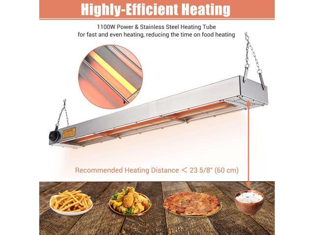WeChef 43' Commercial Food Warmer 1100W Electric Strip Heater Stainless Steel Heating Lamp for Restaurant