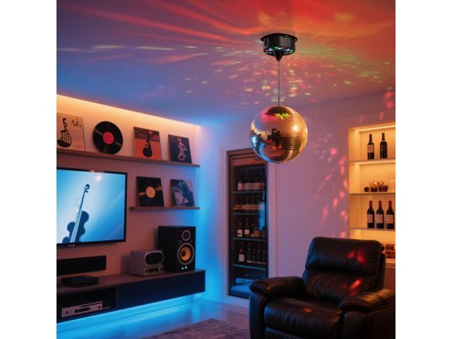 Yescom 12' Large Disco Ball with Motor Rotating 6RPM 18 RGBW LED Lights for 70s 80s Party Wedding Event Holiday Decor