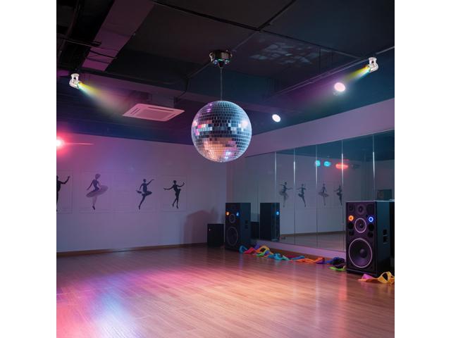 Yescom 16' Large Disco Ball with Motor and Lights 6RPM Rotator & 2PCS 3W RGB Spotlights for 70s 80s Party DJ Bands Studio Event