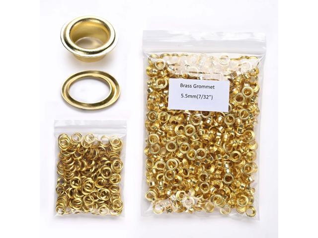 Yescom 500 sets of 7/32' Grommet Kit Size 0 Rust-proof Solid Brass Eyelets and Washers for Hand Press Machine
