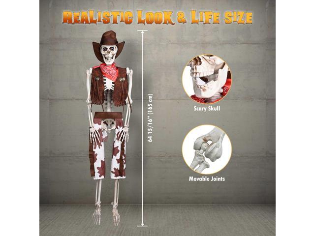 Yescom 2Pcs Halloween Pirate Life Size Skeleton Cowboy Party Haunted House Decorations 2025