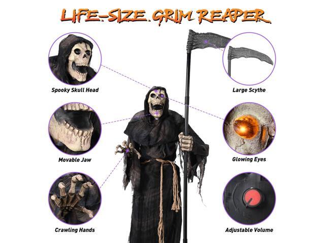 Yescom Halloween Grim Reaper 6FT Animated with Scythe Motion Activated AC 100V-240V Yard Haunted House Decor 2025