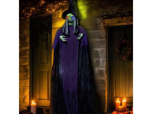 Yescom 11.8FT Life Size Hanging Witch Talking Halloween Hanging Decoration Outdoor