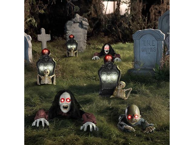 Yescom 15' Animated Halloween Tombstone & Half Skeleton with 6' Zombie Groundbreaker