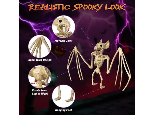 Yescom 4Pcs Bat Skeleton Halloween Decor Plastic Hangable Indoor Outdoor Haunted House Party 2025