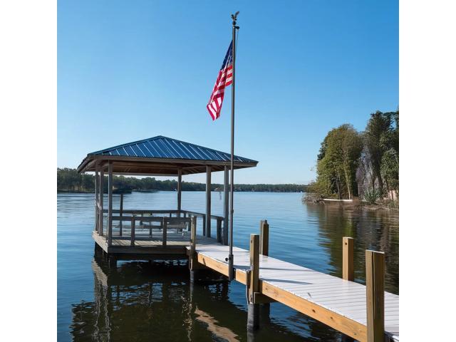 Yescom Universal Flag Pole Holder Deck Mount Bracket for Outside Fit 1' to 2 3/8' Pole