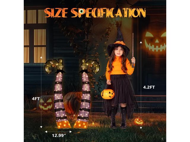 Yescom 4FT 2D Witch Legs Halloween Props Decorations Light Up with Stakes Lawn Outdoor