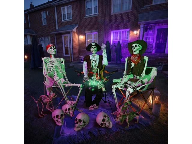Yescom Halloween Witches Cauldron 31' Tripod Hanging Black Pot LED Light Adjustable Chain Hook Decoration