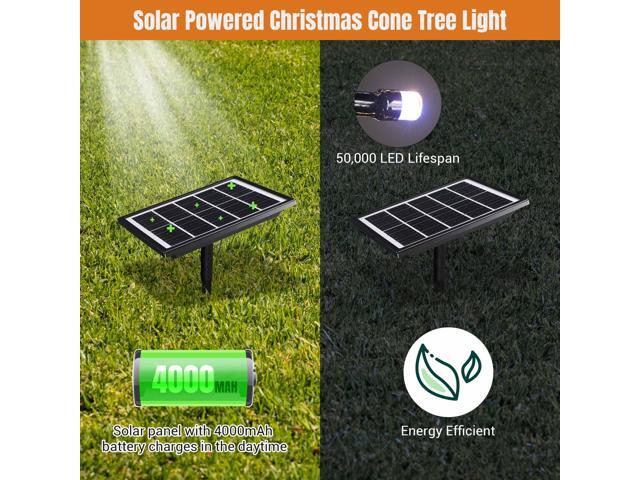 Yescom Vast-Starry 9Ft Solar Christmas Cone Tree Light 640 LED Light 8 Function Outdoor Holiday Decor Warm White