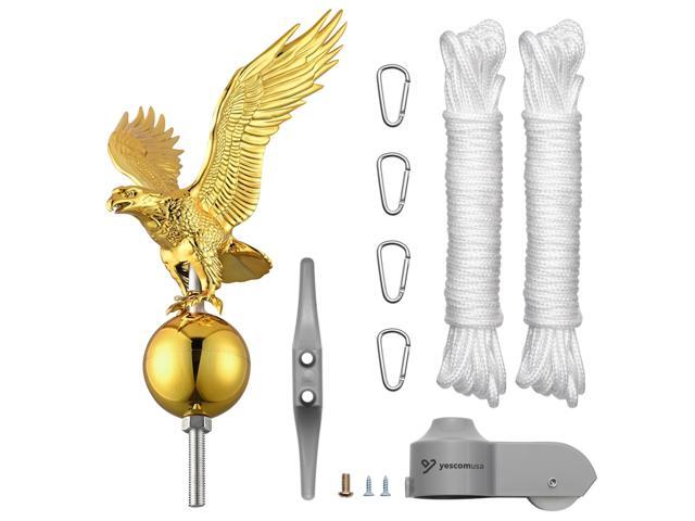 Yescom Flagpole Repair Parts Kit Topper Eagle Top Final Cleat Clip for 20/25/30 Ft Pole for 2' Diameter Flag Pole