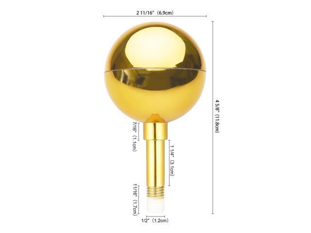 3' Flagpole Gold Ball Top Finial 2Packs Ornament for 20' 25' 30' Flag Pole