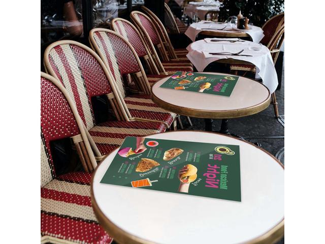 WeChef 8.5'x11' Double-Sided All Clear Vinyl Menu Cover 2 View Plastic Menu Holder Top Loading Restaurant Cafe 30 Pack