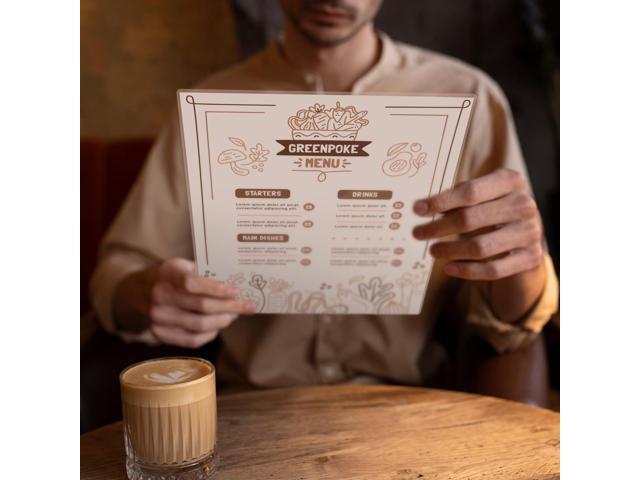 WeChef 8.5'x11' Double-Sided All Clear Vinyl Menu Cover 2 View Plastic Menu Holder Top Loading Restaurant Cafe 30 Pack