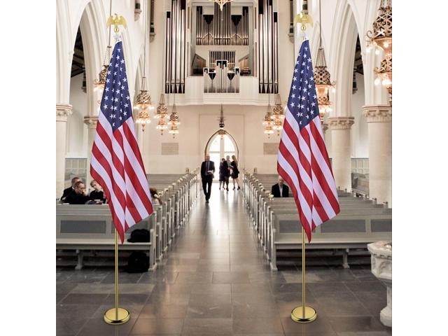 Yescom 4 Pack 8 Ft Sectional Indoor Flagpole Kit Aluminum Eagle Finial US Flag