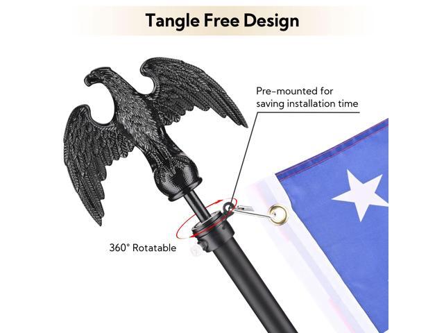 Yescom 4 Pack 8Ft Sectional Indoor Flag Pole Kit Eagle Topper 3x5 Ft US Flag