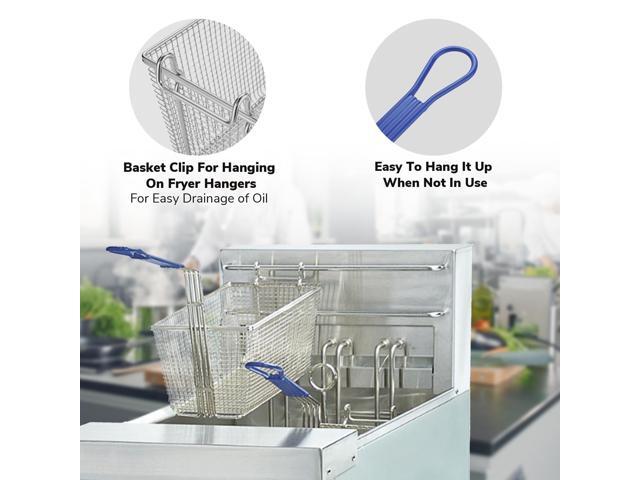 WeChef 2Pcs Deep Fryer Baskets with Non-slip Handle 13' x 6 5/16' x 5 7/8' Nickel Plating Heavy Duty Construction Deep Fryer Basket for Commercial...