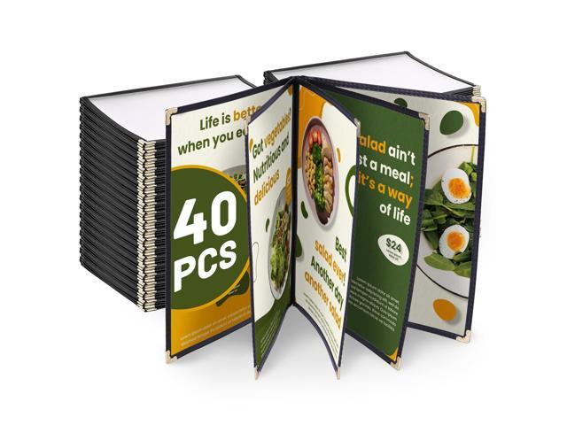WeChef 40 Pack Restaurant Menu Covers 8.5 x 11inch Book Style 5 Pages 10 Views