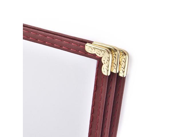 WeChef 60 Pack Restaurant Menu Covers Burgundy 8.5x11' Book Style 3 Pages 6 View