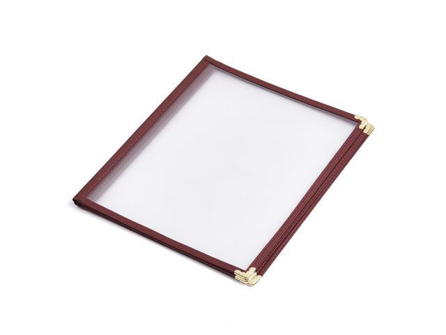 WeChef 60 Pack Restaurant Menu Covers Burgundy 8.5x11' Book Style 3 Pages 6 View