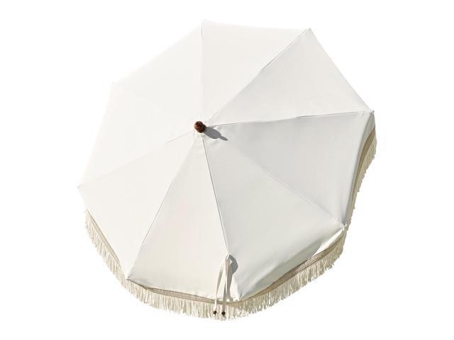 LAGarden 7 Ft Fringe Umbrella Replacement Canopy Top Cover Boho Outdoor Garden,Beige with Tassels,BH7W-01PC