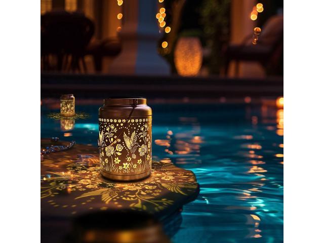 LAGarden Hummingbird Solar Lantern Outdoor Hanging Waterproof Metal Decor Light Christmas Gifts Yard Patio Porch 2Pack