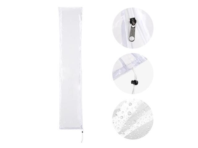 Patio Umbrella Protective Cover Bag Clear PVC w/ Zipper for 8 Ft Outdoor Canopy