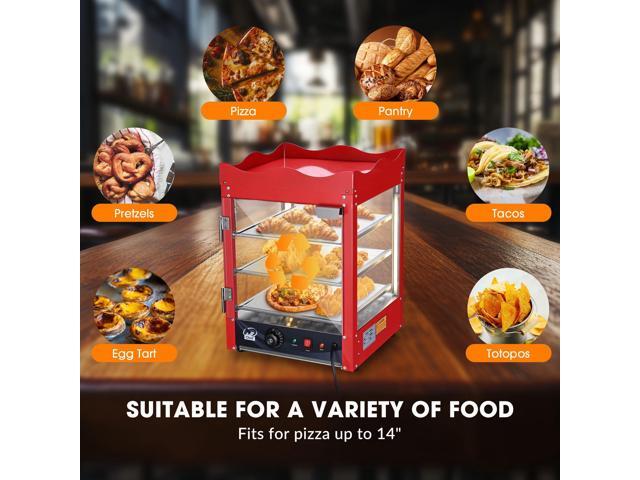 WeChef 3 Tier Commercial Food Warmer Display Case Countertop Pizza Top Rack 600W
