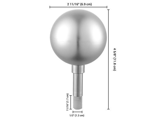 Yescom 2 Packs 3' Flagpole Silver Ball Top Finial Ornament for 20 25 30 Ft Flag Pole Outdoor