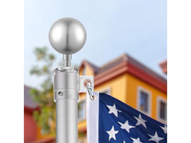 Yescom 2 Packs 3' Flagpole Silver Ball Top Finial Ornament for 20 25 30 Ft Flag Pole Outdoor