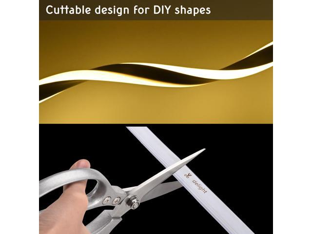 DELight 100FT Warm White Neon Rope Lights with Remote Control AC 110V IP65 Waterproof Cuttable Dimmable Flexible DIY DEL-D100W