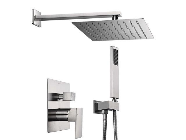 Aquaterior Shower Faucet Set Wall Mount Concealed Mixer Valve Rain Shower Head