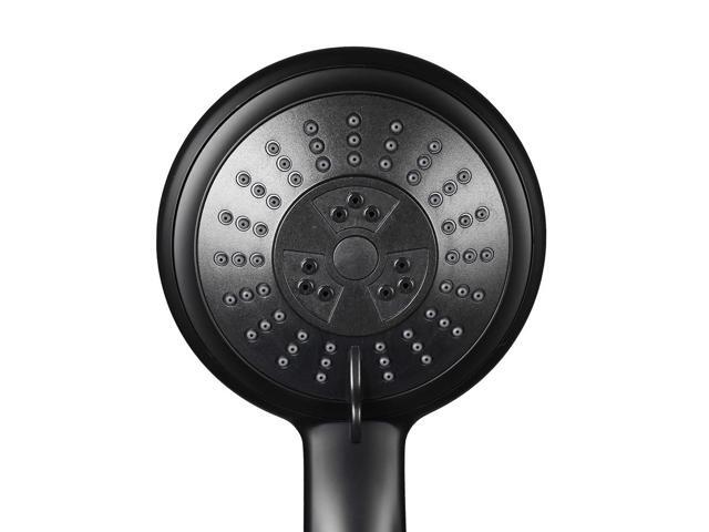 Aquaterior Shower Faucet Set Wall Mount Concealed Mixer Round Shower Head Black