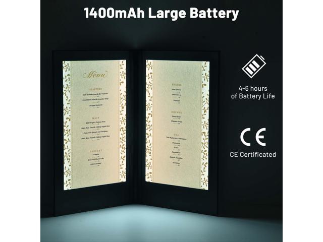 WeChef LED Back Lit Light Menu Holder Cover Folding Double Panel Fits 8'x14' Paper for Hotel Club