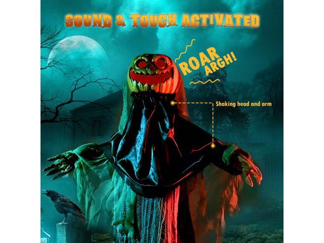 Yescom Scary Animated Halloween Pumpkin Decorations 5.4Ft with Motion & Sound Activated Glowing Head 2025