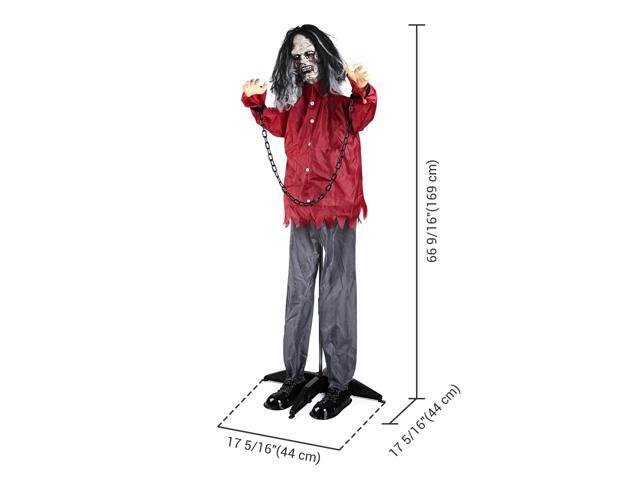 Yescom Animated Halloween Zombie Decoration 5.5Ft Life Size with Motion/Sound Activated Glowing Eyes 2025