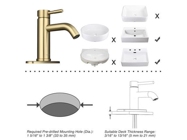 Aquaterior Single Handle Bathroom Vessel Faucet Mixer Tap with Pop-up Drain
