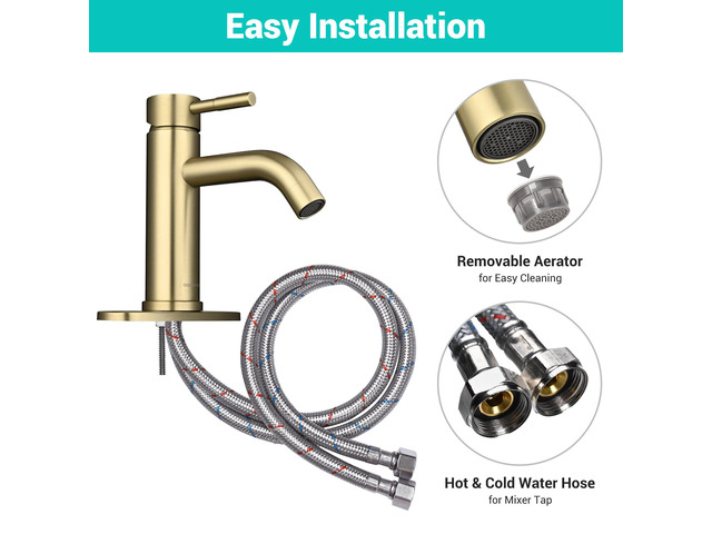 Aquaterior Single Handle Bathroom Vessel Faucet Mixer Tap with Pop-up Drain