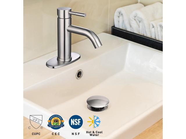 Aquaterior Single Handle Bathroom Vessel Faucet Basin Tap with Pop-up Drain