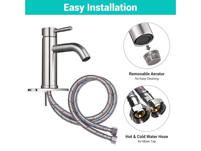 Aquaterior Single Handle Bathroom Vessel Faucet Basin Tap with Pop-up Drain