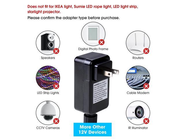 12V Transformer Plug &16Ft Wire Cable Power Cord For 5 10 15 LED Deck Light Lamp Only For Yescom Deck Light