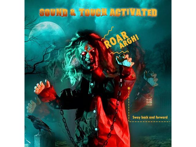 Yescom Animated Halloween Zombie Decoration 5.5Ft Life Size with Motion/Sound Activated Glowing Eyes 2025